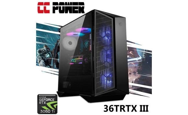 CC Power 36TRTX III Gaming PC 5Gen AMD Ryzen 5 w/ RTX 3060 TI Custom Air Cooler